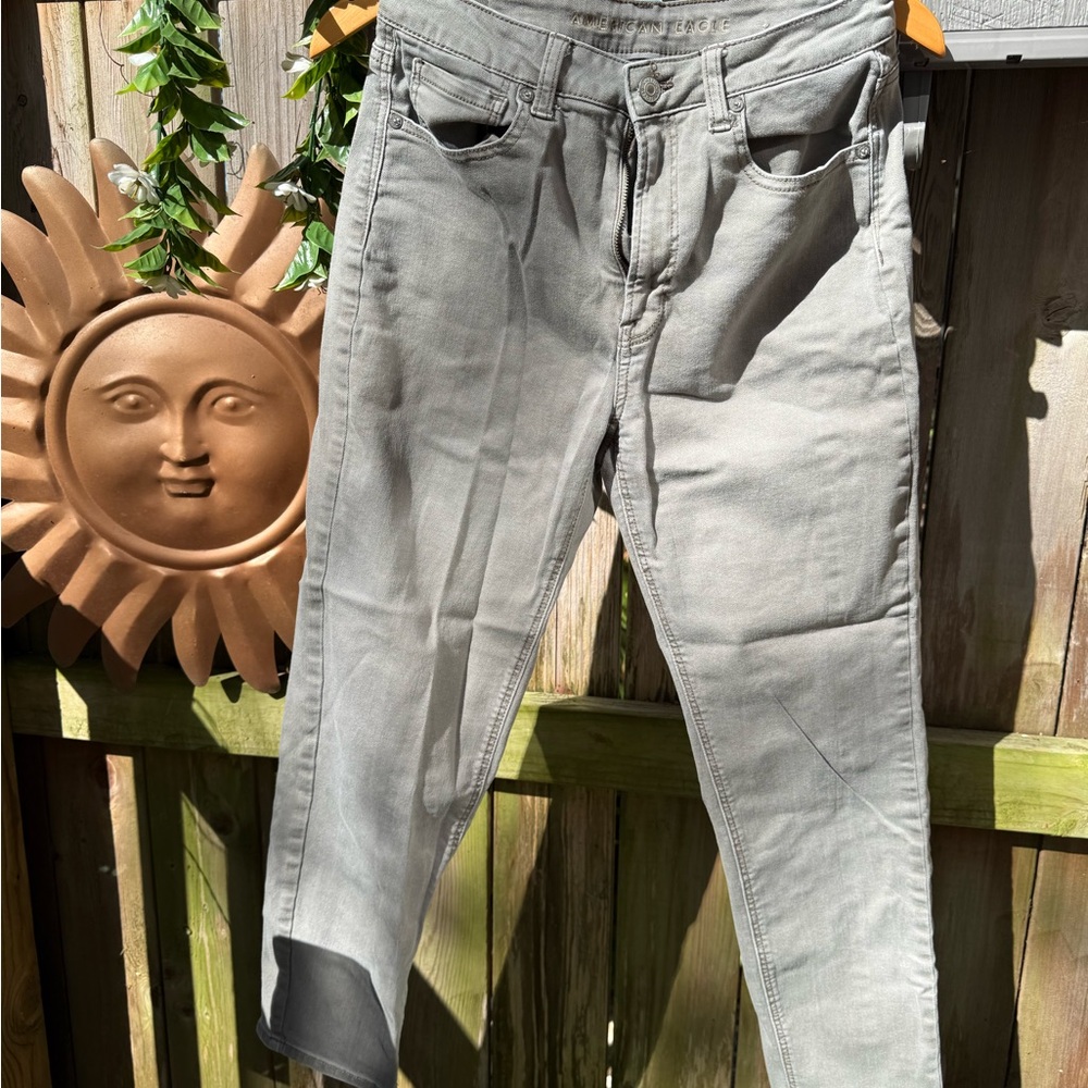 American Eagle Outfitters Gray Straight Leg Jeans